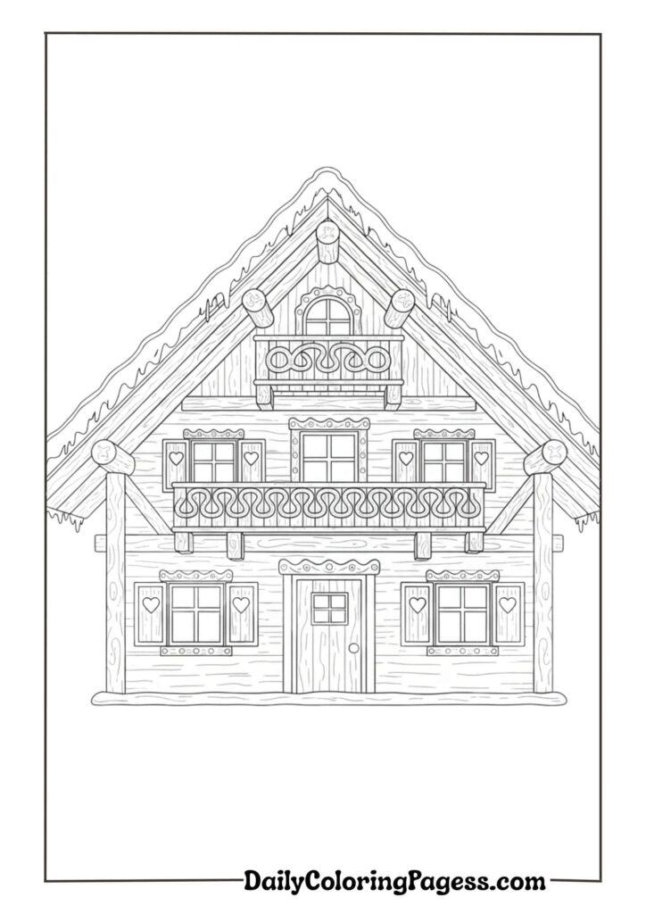 Gingerbread House Coloring Pages 