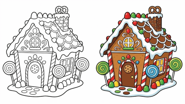 Gingerbread House Coloring Pages